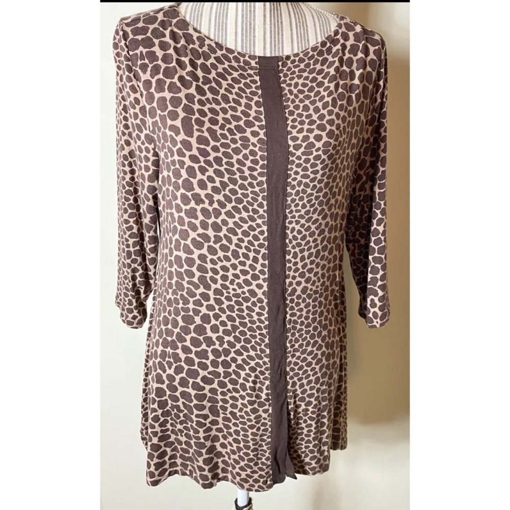 Soft Surroundings Brown and Tan Animal Print Tunic